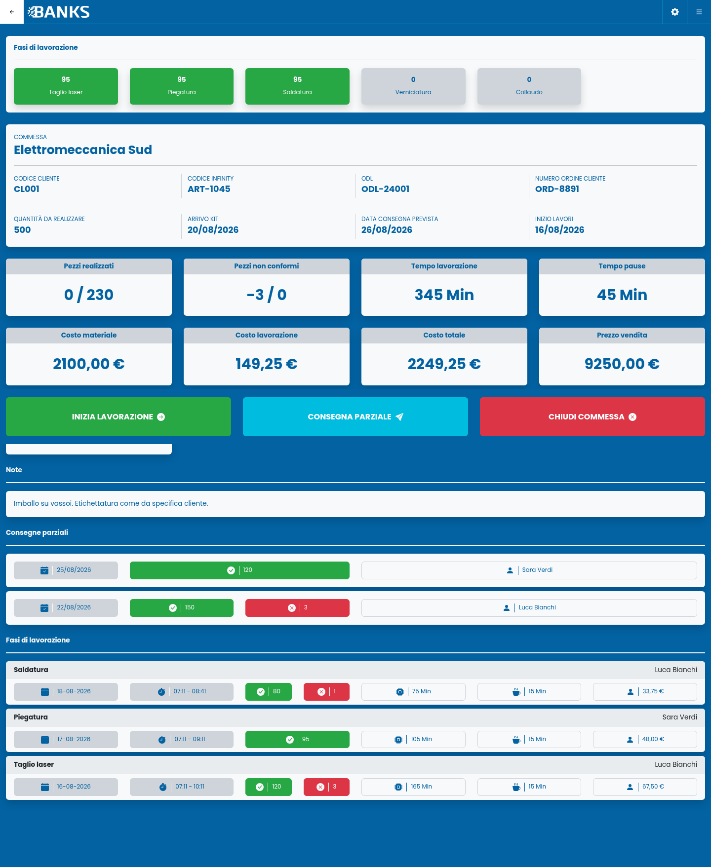 Banks Manufacturing Execution System