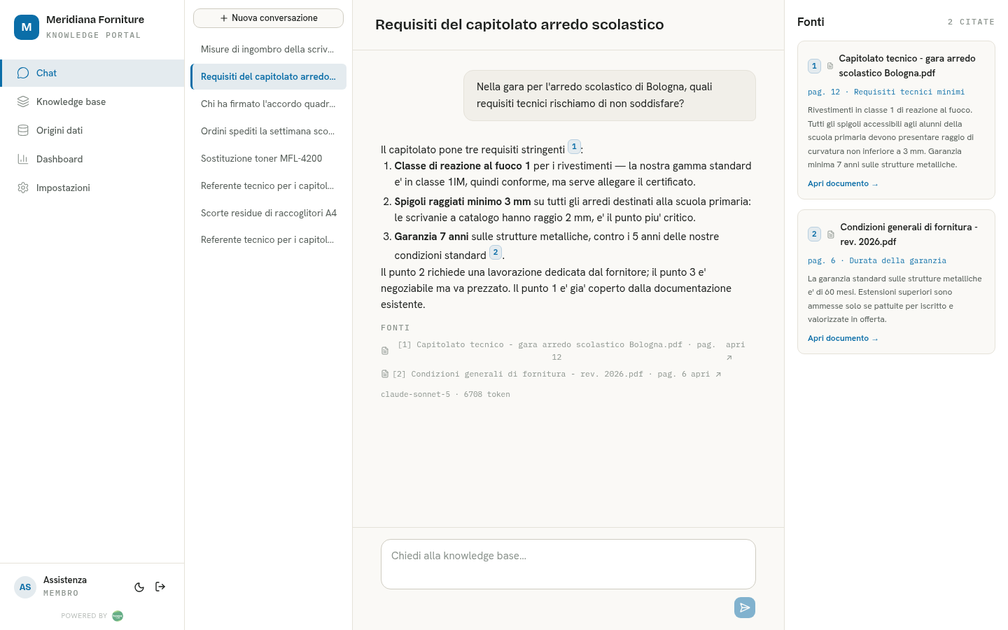Le funzionalità del portale: citazioni verificabili, permessi per documento, interrogazione dei database in linguaggio naturale
